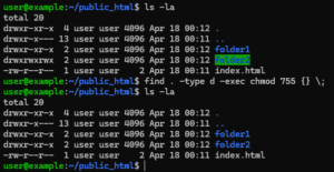 find all folders and chmod them to 755